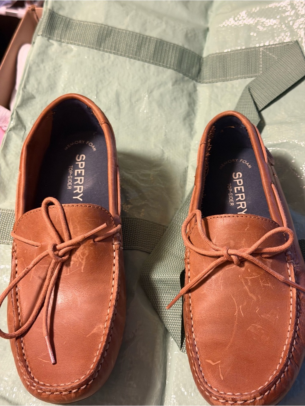 Sperry Tan/Brown Leather Classic Boat Moccasins